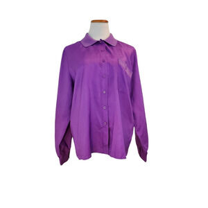 Ship N Shore Purple VTG 1980s Blouse Shirt Top 80s Secretary Geek Style Size 14